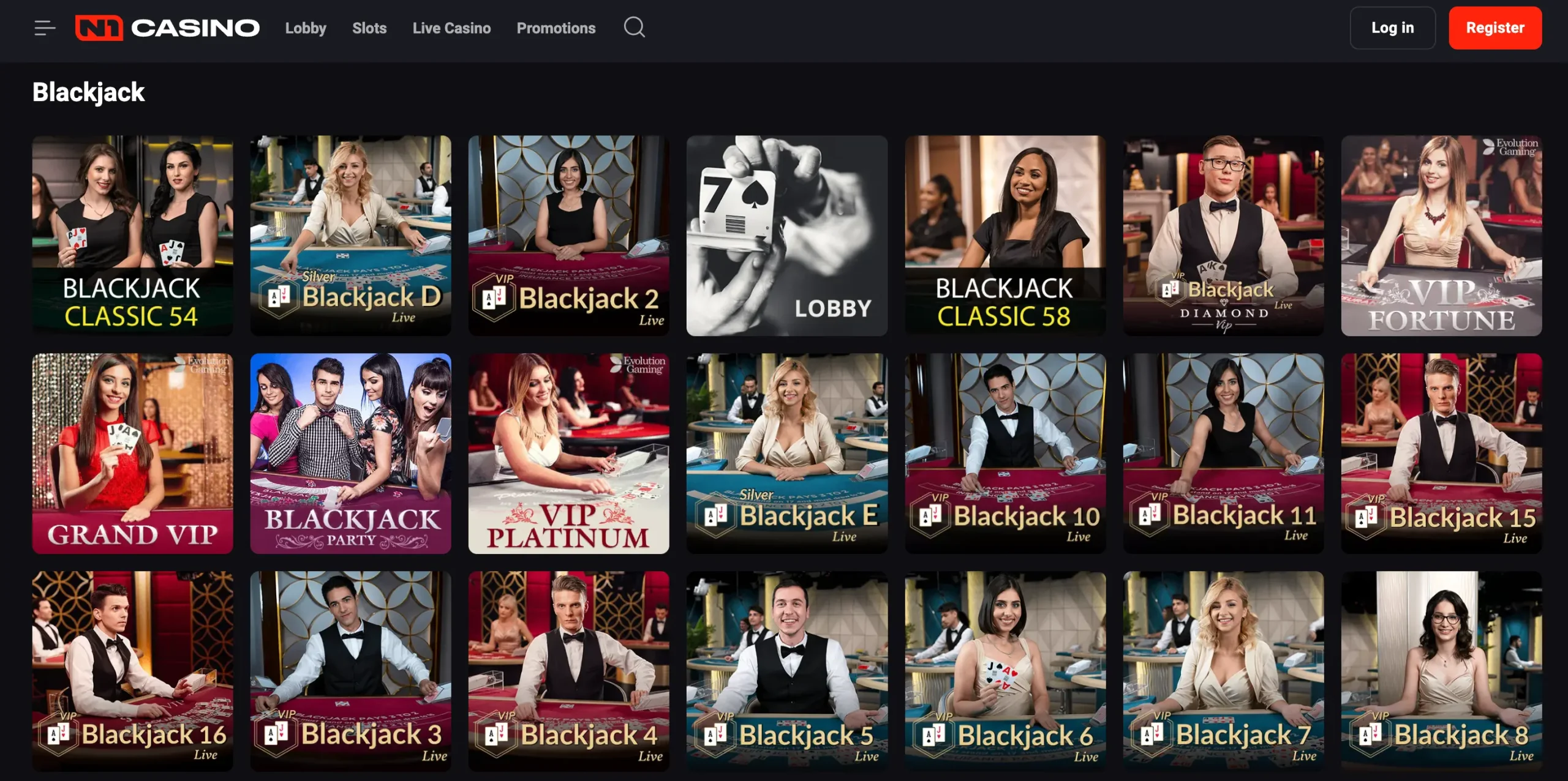 Live Blackjack bei N1Casino